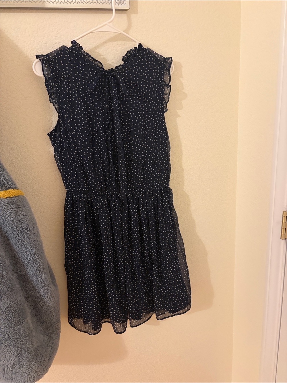 Zara Navy Polka Dot Mini Dress